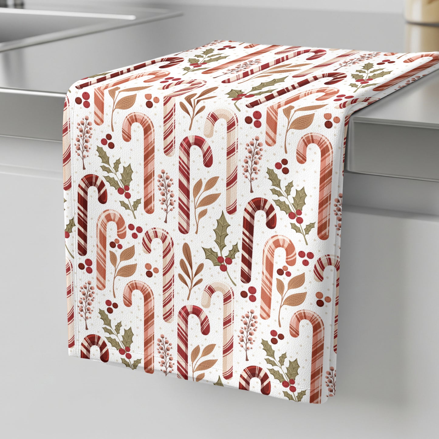 Candy Cane Lane - Tea Towel