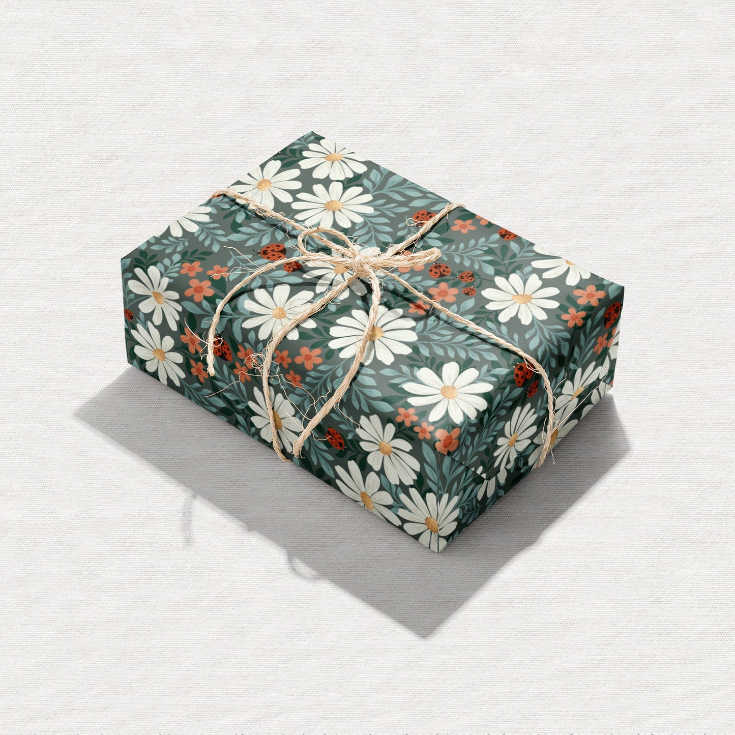 Ladybug Lane in Dark Green Wrapping Paper
