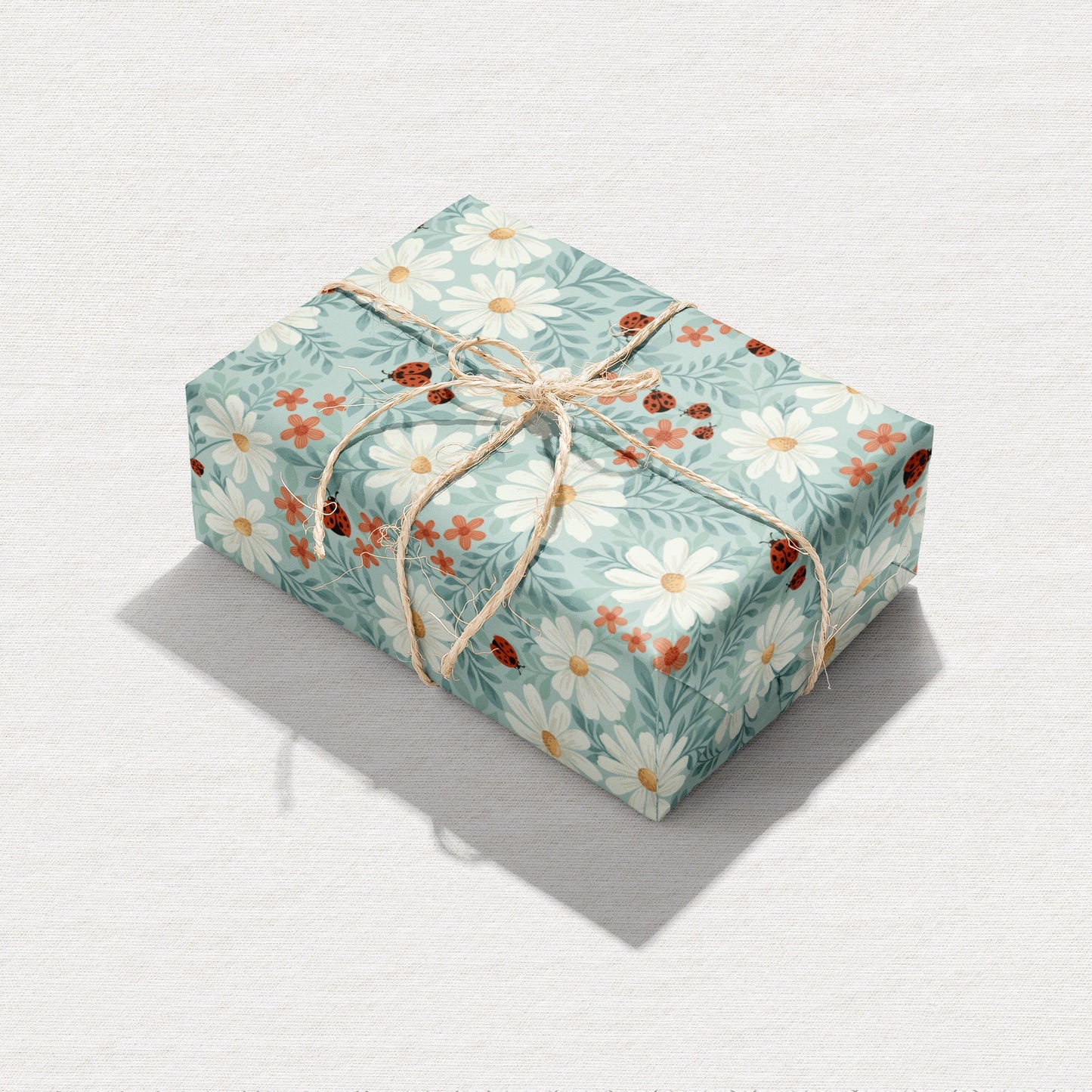 Ladybug Lane in Light Green Wrapping Paper