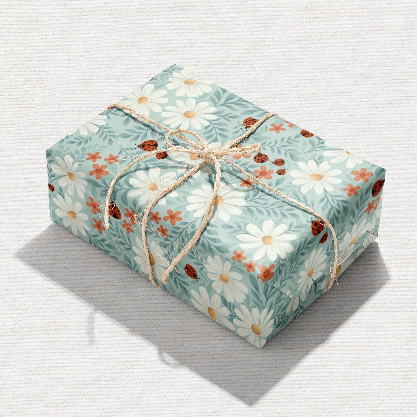 Ladybug Lane in Light Green Wrapping Paper