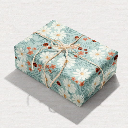 Ladybug Lane in Light Green Wrapping Paper