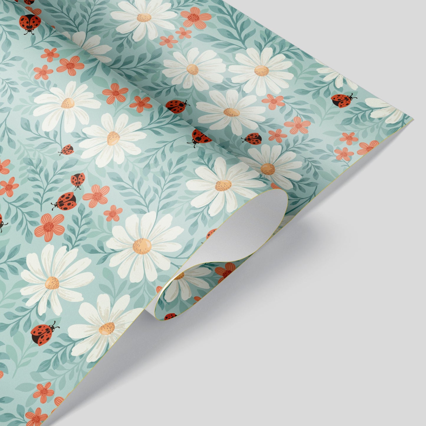 Wrapping Paper - Ladybug Lane in Light Green
