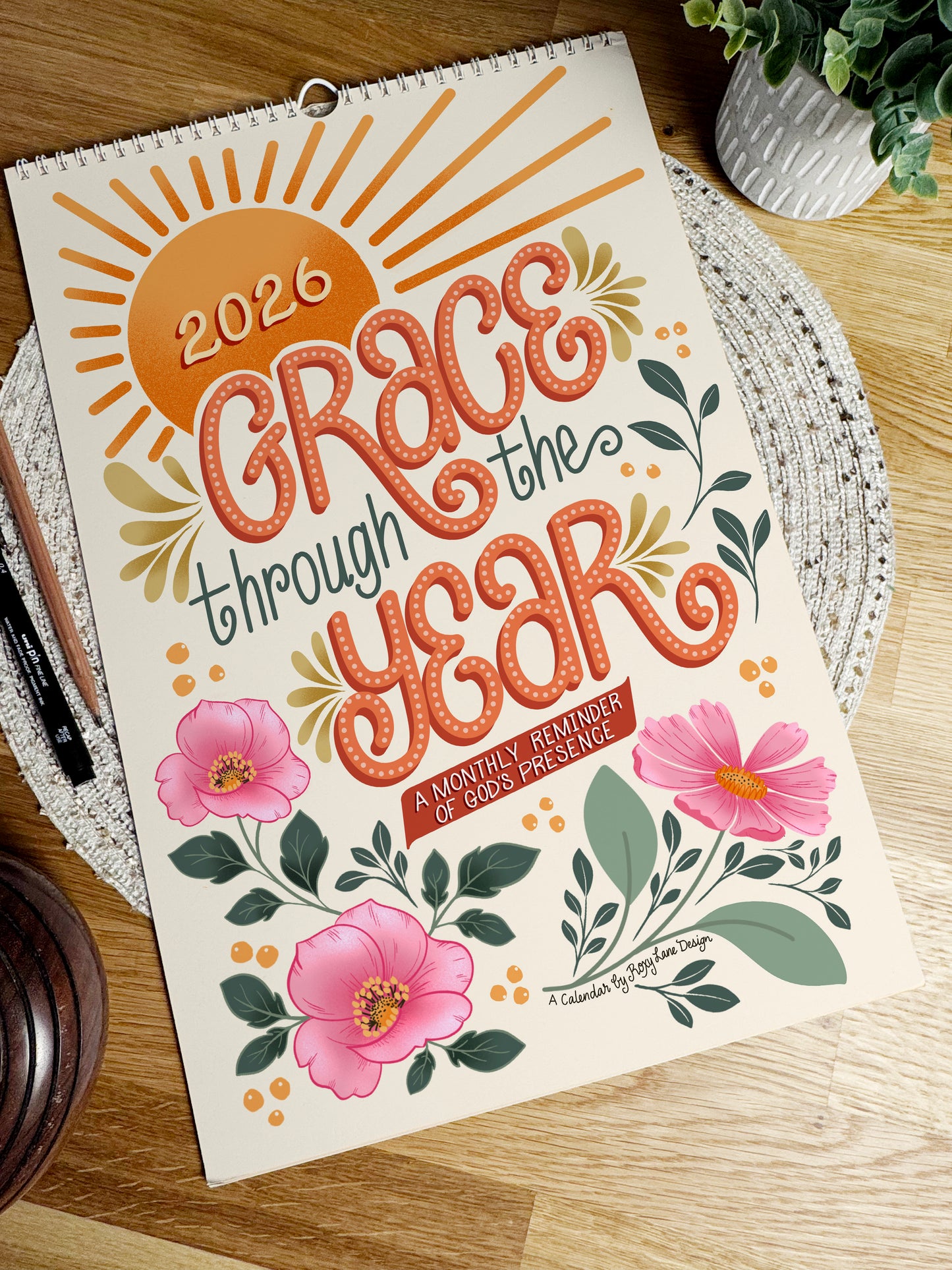 2026 Scripture Calendar: Hand-Illustrated Floral Art | Biblical Inspiration | January - December 2026 | 11x16.5