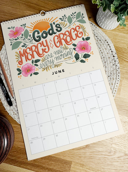 2026 Scripture Calendar: Hand-Illustrated Floral Art | Biblical Inspiration | January - December 2026 | 11x16.5
