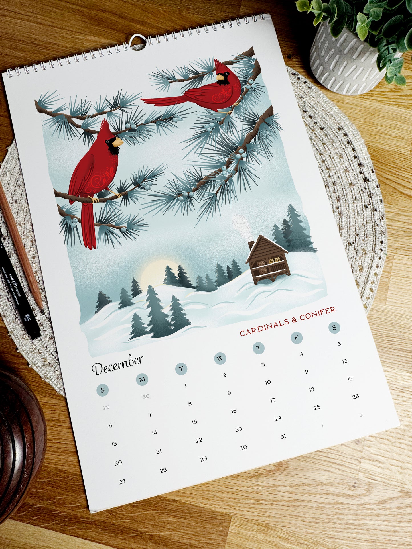 2026 Wall Calendar | Botanicals & Beasts | Artist Illustrated | January-December