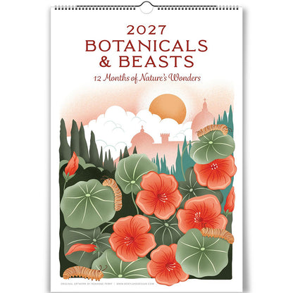 2027 Wall Calendar | Botanicals & Beasts | Artist Illustrated | January-December