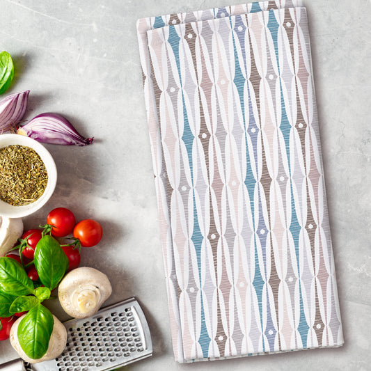 Groovy Stripes Blue - Tea Towel