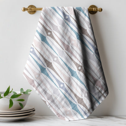 Groovy Stripes Blue - Tea Towel