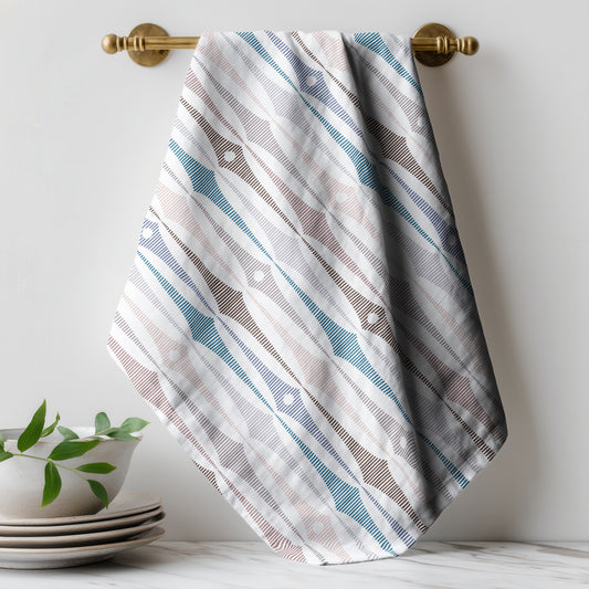 Groovy Stripes Blue - Tea Towel