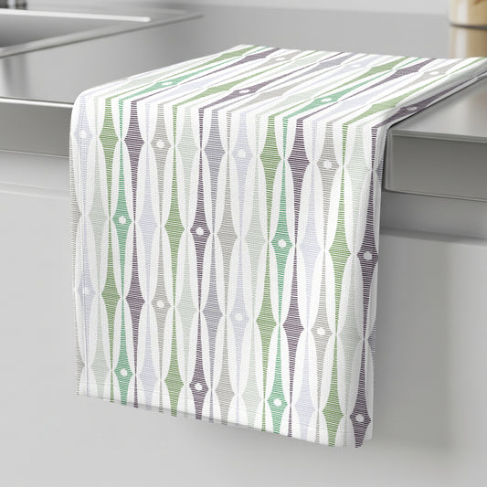 Groovy Stripes Green - Tea Towel