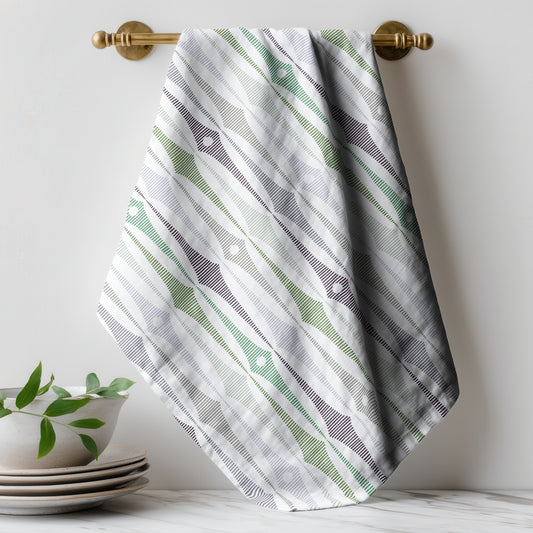 Groovy Stripes Green - Tea Towel