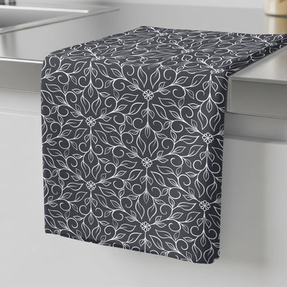 Hexagon Vines Dark Blue - Tea Towel