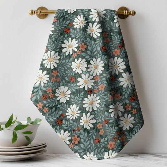 Ladybug Lane Dark Green - Tea Towel
