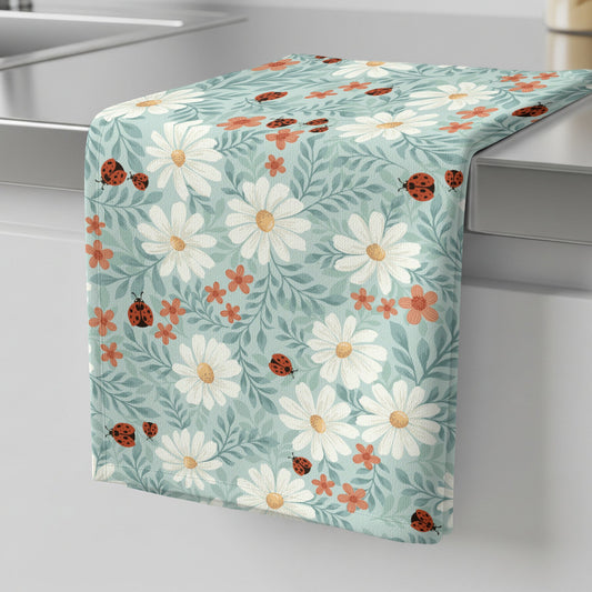 Ladybug Lane Light Green - Tea Towel -