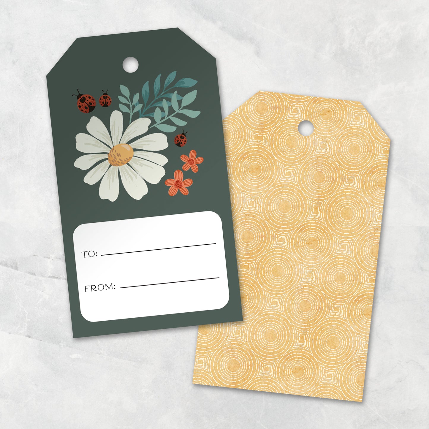 Ladybug Lane in Dark Green - Gift Tag