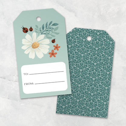 Ladybug Lane in Light Green - Gift Tag