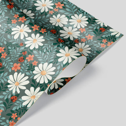 Wrapping Paper - Ladybug Lane in Dark Green