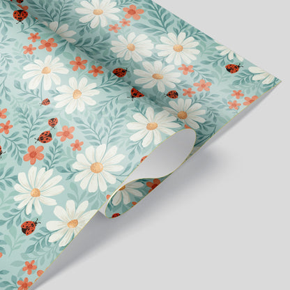 Wrapping Paper - Ladybug Lane in Light Green