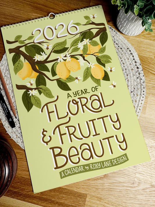 2026 Botanical Calendar: Hand-Illustrated Fruit and Floral Art