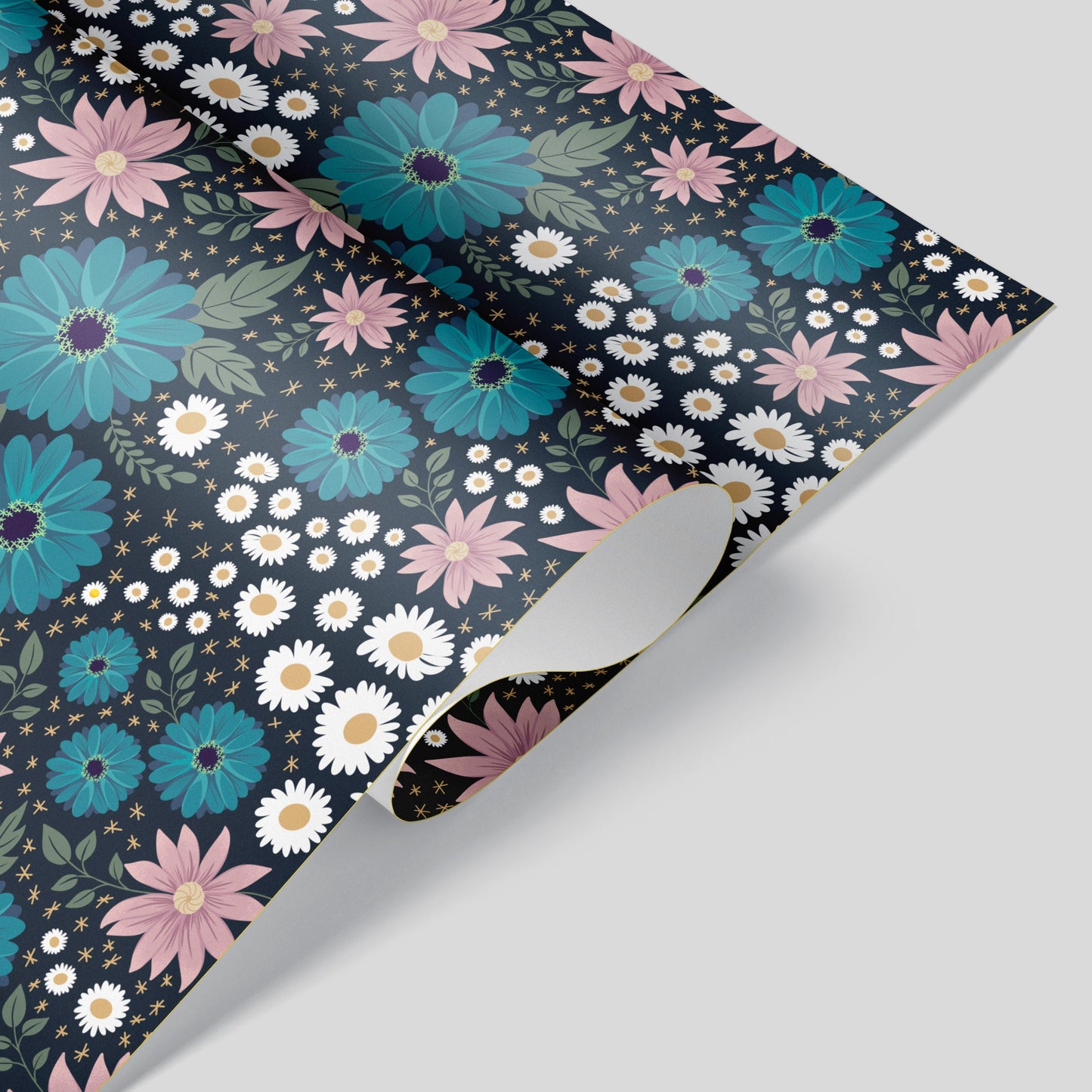 Wrapping Paper - Summer Wildflowers in Blue