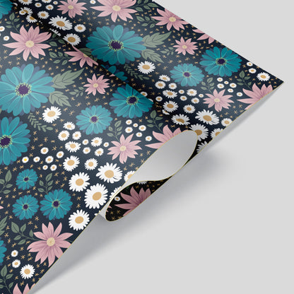 Wrapping Paper - Summer Wildflowers in Blue
