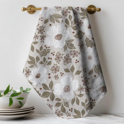 White Linen Garden - Tea Towel