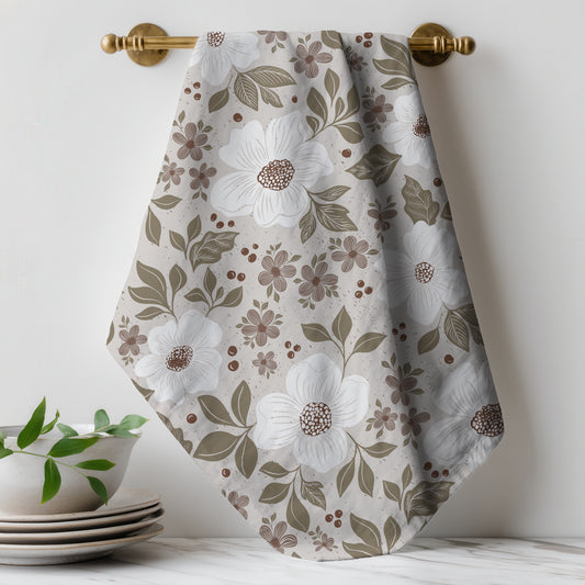 White Linen Garden - Tea Towel
